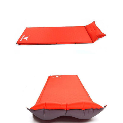 Self-Inflating Camping Mattress Air Bed – 2.5cm Thick Joinable Sleeping Mat for Hiking & Outdoors – Red