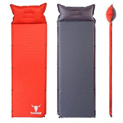 Self-Inflating Camping Mattress Air Bed – 2.5cm Thick Joinable Sleeping Mat for Hiking & Outdoors – Red