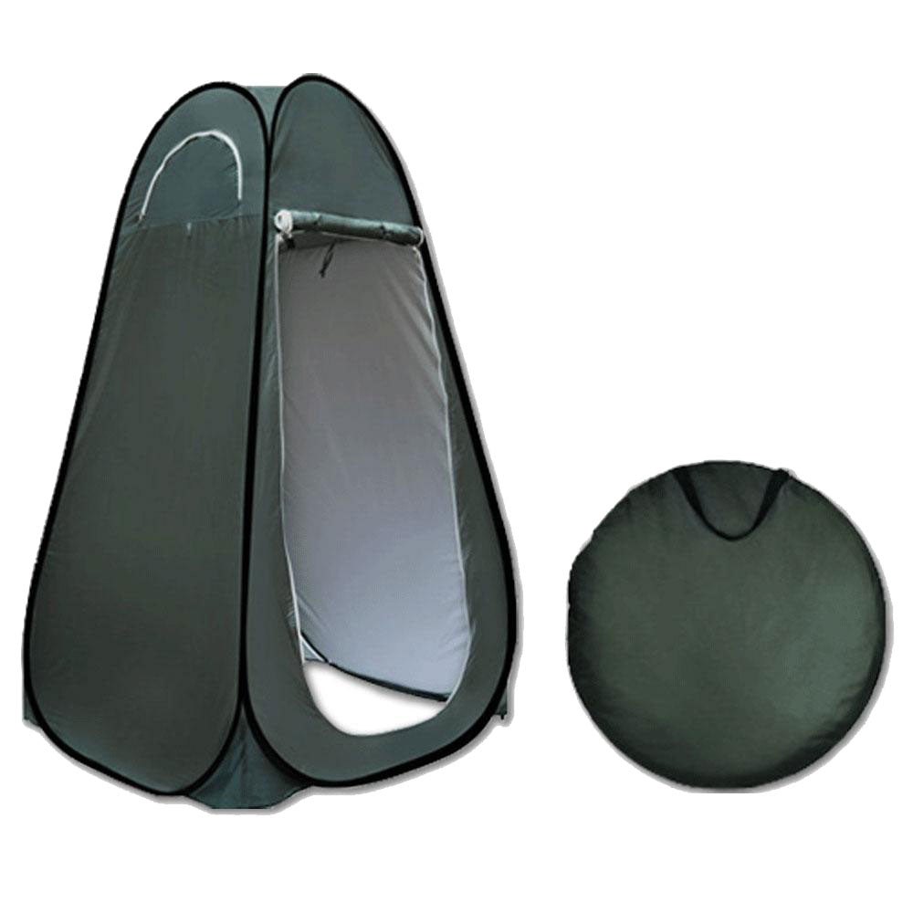 Pop-Up Camping Shower & Toilet Tent – Outdoor Privacy Shelter (Green/Silver)