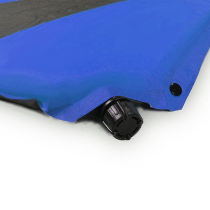 Double Self-Inflating Camping Mattress – 5cm Thick Joinable Air Bed for Hiking & Outdoors – Blue