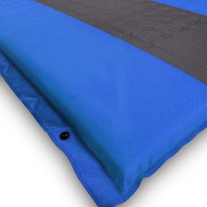 Double Self-Inflating Camping Mattress – 5cm Thick Joinable Air Bed for Hiking & Outdoors – Blue