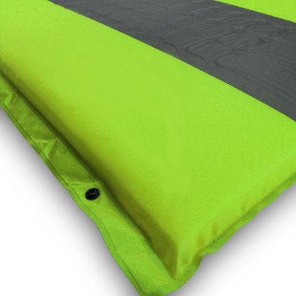 Double Self-Inflating Camping Mattress – 5cm Thick Joinable Air Bed for Hiking & Outdoors – Green