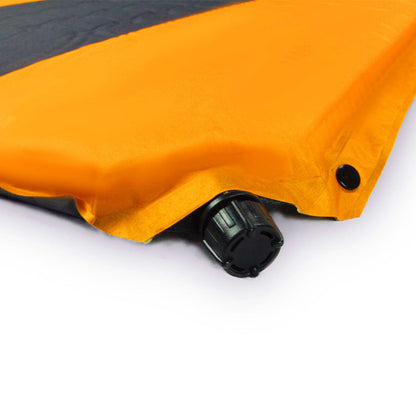Double Self-Inflating Camping Mattress – 5cm Thick Joinable Air Bed for Hiking & Outdoors – Orange