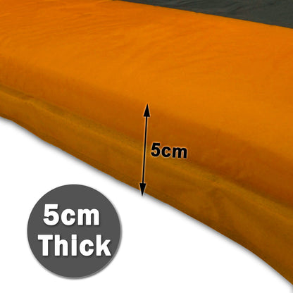 Self-Inflating Camping Mattress – 5cm Thick Air Bed for Camping, Hiking & Outdoor – Orange/Grey
