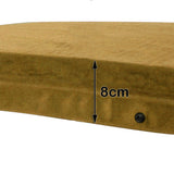 Double Self-Inflating Suede Camping Mattress – 8cm Thick Air Bed – Joinable & Portable – Beige