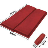 Double Self-Inflating Suede Camping Mattress – 8cm Thick Air Bed – Joinable & Portable – Red