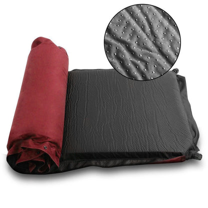 Double Self-Inflating Suede Camping Mattress – 8cm Thick Air Bed – Joinable & Portable – Red