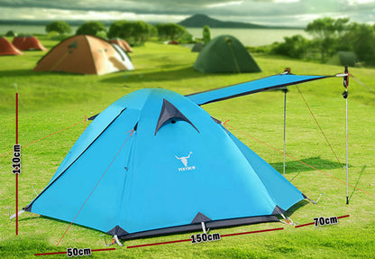 2-Person Lightweight Waterproof Camping Tent – Blue | Hiking, Backpacking, Cycling Ready