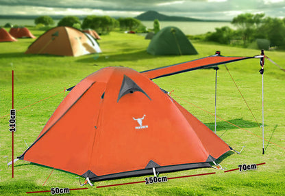 2-Person Lightweight Waterproof Camping Tent – Orange | Hiking, Backpacking, Cycling Ready