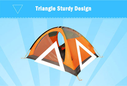 2-Person Lightweight Waterproof Camping Tent – Orange | Hiking, Backpacking, Cycling Ready