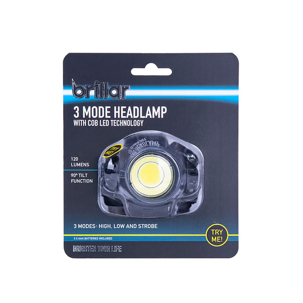 3 Mode COB LED Headlamp – Black/Blue | 120 Lumen, Adjustable & Hands-Free