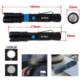 Brillar Investigator 1000 Lumen Rechargeable USB Flashlight – Rugged, Reliable, Ready for Anything