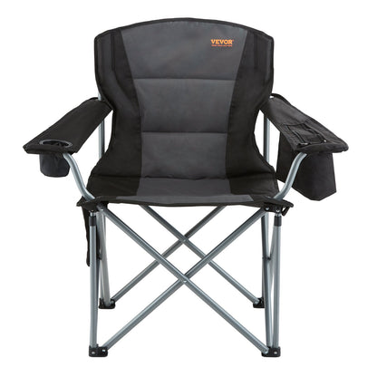 VEVOR Camping Chair – Folding, Heavy-Duty, Quad Design with Cooler Bag & Cup Holder