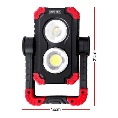 Giantz Rechargeable Work Light – 1000LM LED Folding Torch with USB & Power Bank