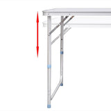 Aluminium Folding Portable Camping & Picnic Table – 120 x 60cm (White)