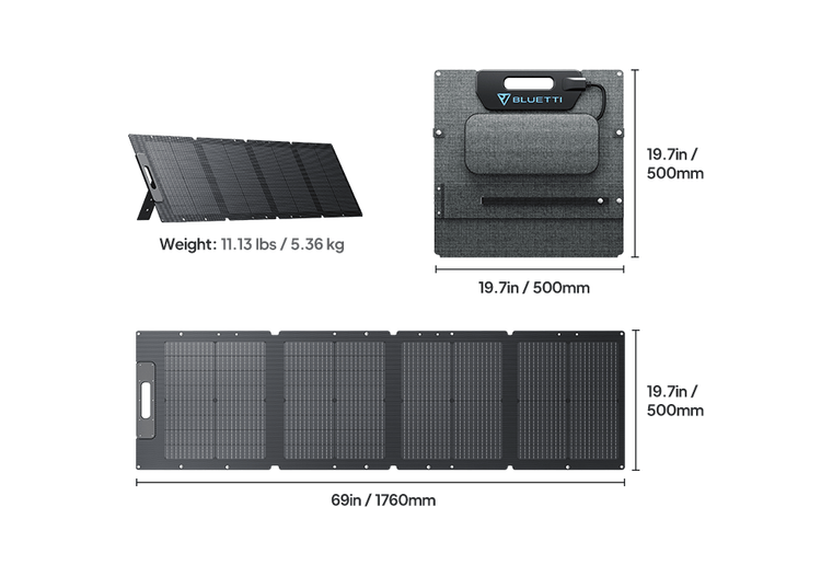 BLUETTI PV120D Solar Panel – 120W Foldable Monocrystalline Panel with MC4, Lightweight & Outdoor-Ready