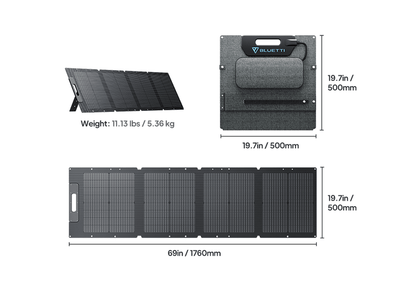 BLUETTI PV120D Solar Panel – 120W Foldable Monocrystalline Panel with MC4, Lightweight & Outdoor-Ready
