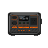 BLUETTI AC2P 300W 230Wh portable power station front view showing LCD display, DC and AC output ports, 100W USB-C, two USB-A ports, 12V car outlet and Australian 230V AC outlet