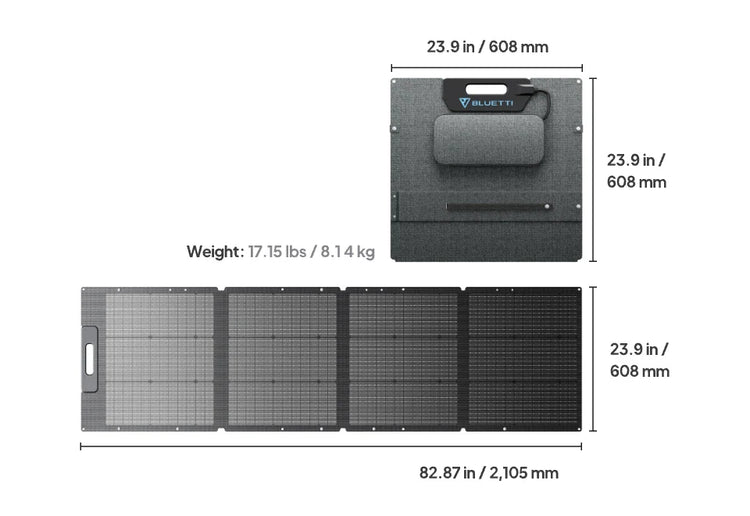 BLUETTI PV200D Solar Panel – 200W High-Efficiency Foldable Panel with MC4, IP67 Waterproof
