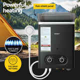 Devanti Portable Gas Water Heater – Outdoor Camping Shower (Black)