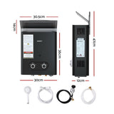 Devanti Portable Gas Water Heater – Outdoor Camping Shower (Black)