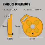 Flat Out Multi-Reel showing dimensions and sizes