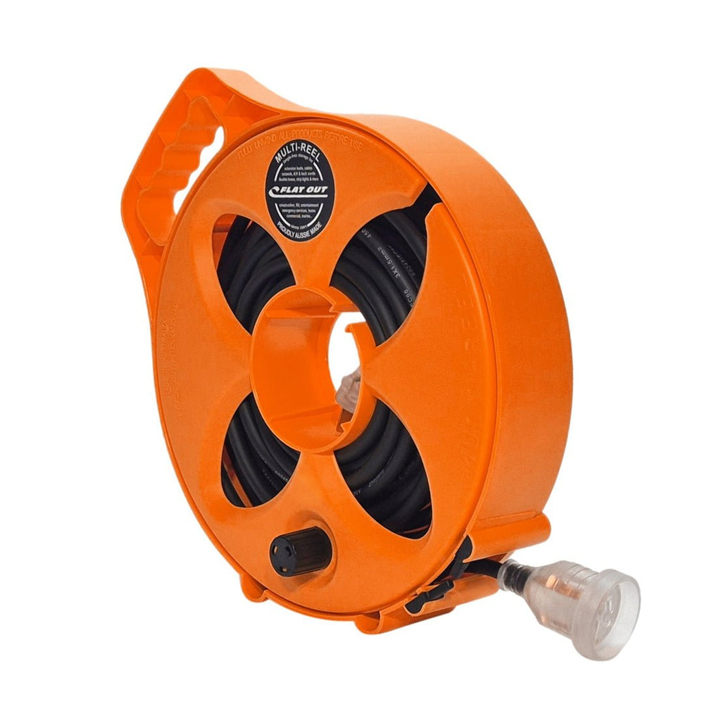 12.5m Premium Flat Out 15amp Extension Lead with Compact Multi-Reel