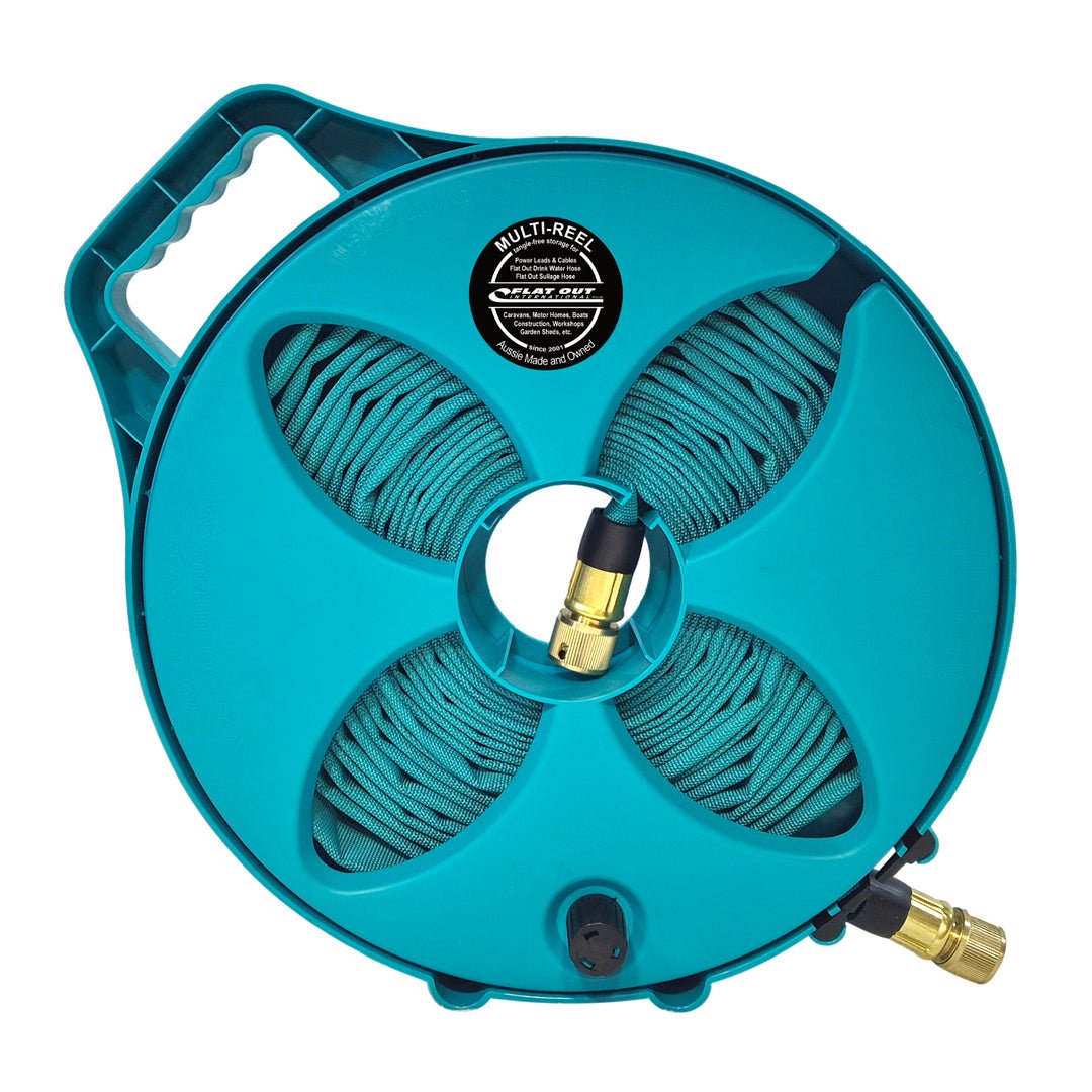 12.5M Flat out Drink Water Hose on Narrow Multi-Reel