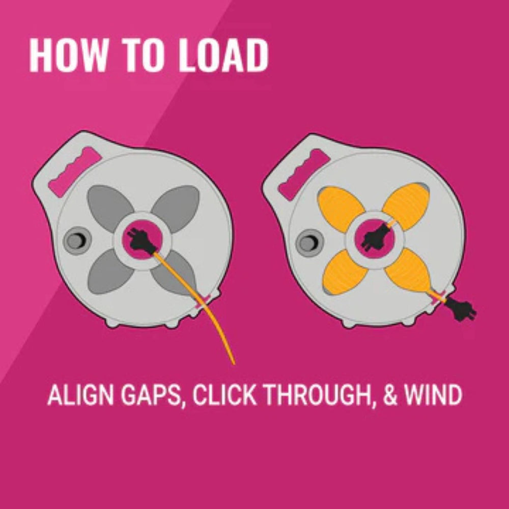 How to load cable onto the Flat Out Narrow Multi-Reel, align gaps, click through and wind