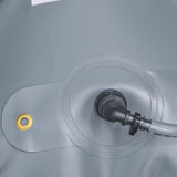 Close-up of Fleximake 60L bladder with reinforced TPU and fittings