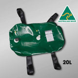 Australian made Fleximake 20L grey water bladder with inlet and outlet fittings