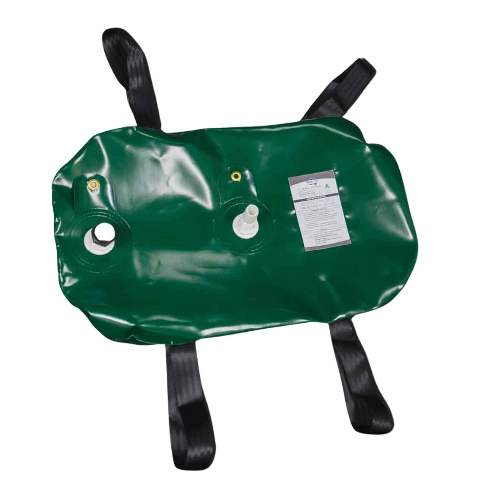 Fleximake grey water bladder 40L with lifting straps and inlet and outlet fittings