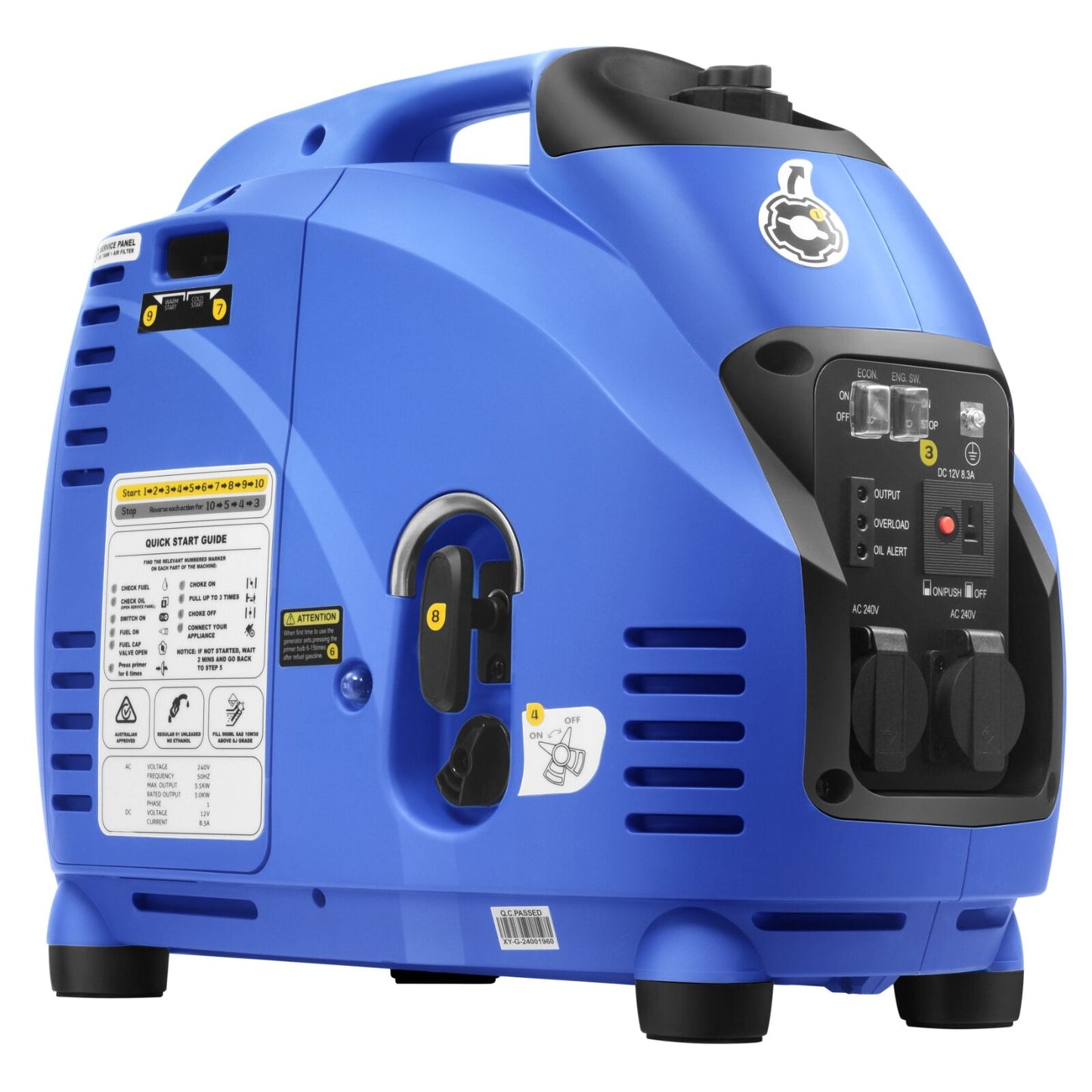 Gentrax 2500W Generator – Pure Sine Wave Inverter, Quiet, Portable Power for Camping & Caravans (2.2kW Rated Output)