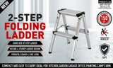 HORUSDY 2-Step Folding Ladder – Lightweight, Compact & Built for Camping and Caravan Life