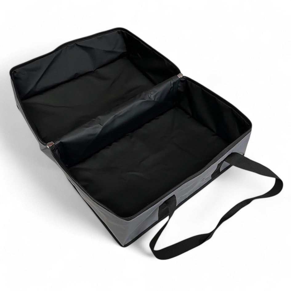 Toilet Cassette Bag showing how it opens up with a zipper for easy access