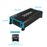 Renogy 12V 2000W Pure Sine Wave Inverter – Dual Power Switching, Grid Priority & 4000W Surge