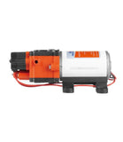 Side view of Seaflo 12V 22 Series diaphragm water pump showing compact caravan pressure pump design