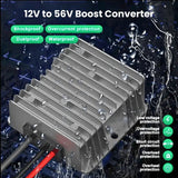 12V to 56V Starlink power converter with waterproof housing and protection features for off-grid setups