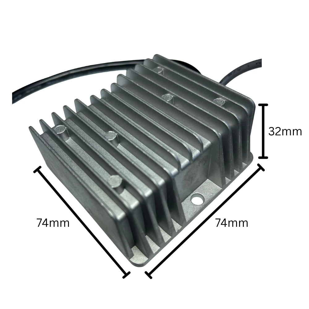 12V to 56V DC-DC boost converter heatsink dimensions for Starlink power supply installation