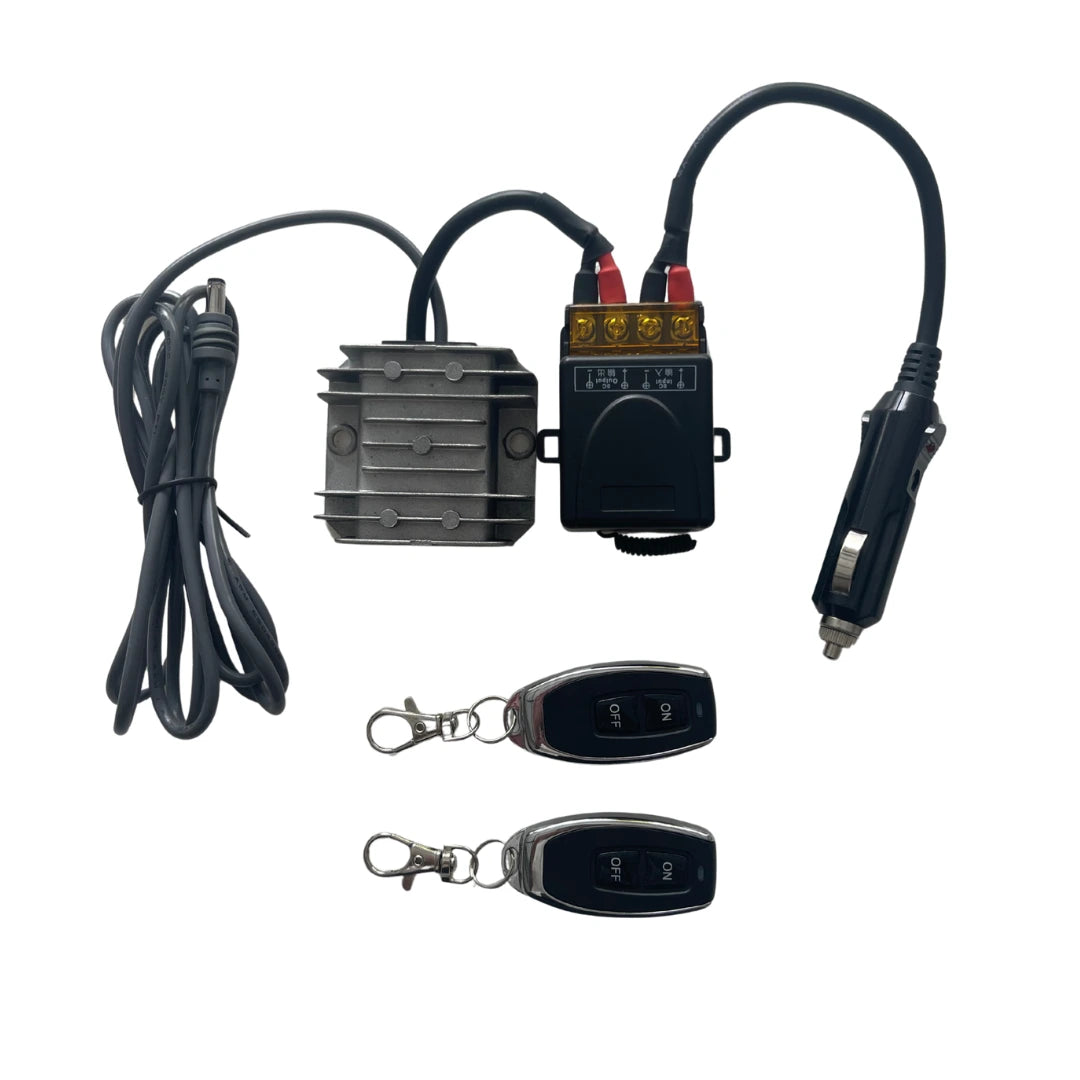 Starlink Mini 12V cigarette lighter power supply with wireless remote control receiver module and two key fob remotes