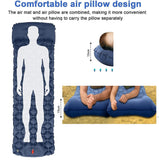 Ultralight Inflatable Camping Sleeping Pad with Built-in Pillow – 6cm Thick Compact, Durable & Foot Pump Operated