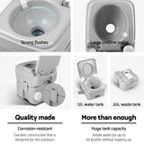 Weisshorn 20L Portable Camping Toilet – Grey