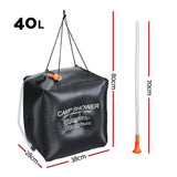 Weisshorn 40L Camping Shower Bag – Black