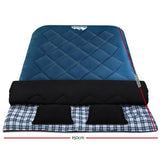 Weisshorn Double Sleeping Bag -10°C | 2-in-1 Camping Comfort with Pillows - Blue