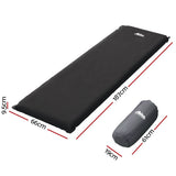 Weisshorn Self-Inflating Camping Mat – Single Size | 9.5cm Thick | Black