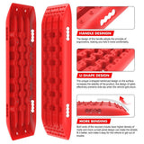 X-BULL Recovery Tracks Gen 2.0 for Sand, Snow and Mud - (2 pairs) Red